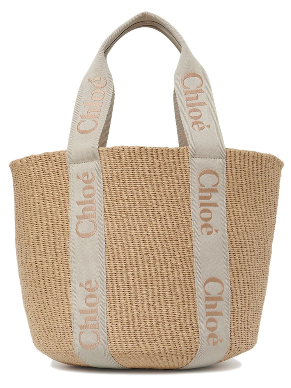 CHLOE Woody Large Raffia Basket Tote