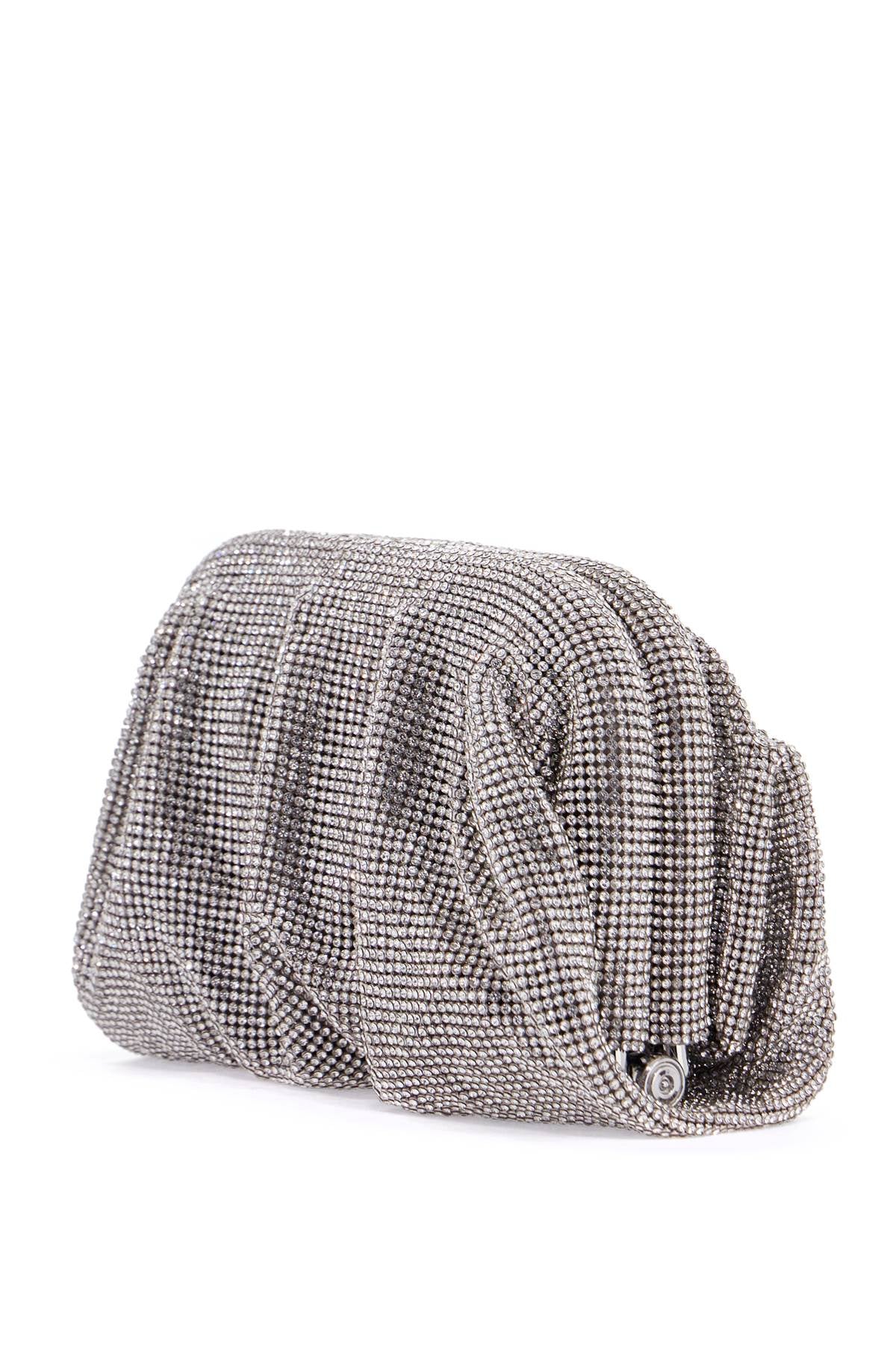 venus la petite evening bag in silver rhinestone net small