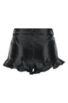 shorts in stretch leather-effect fabric