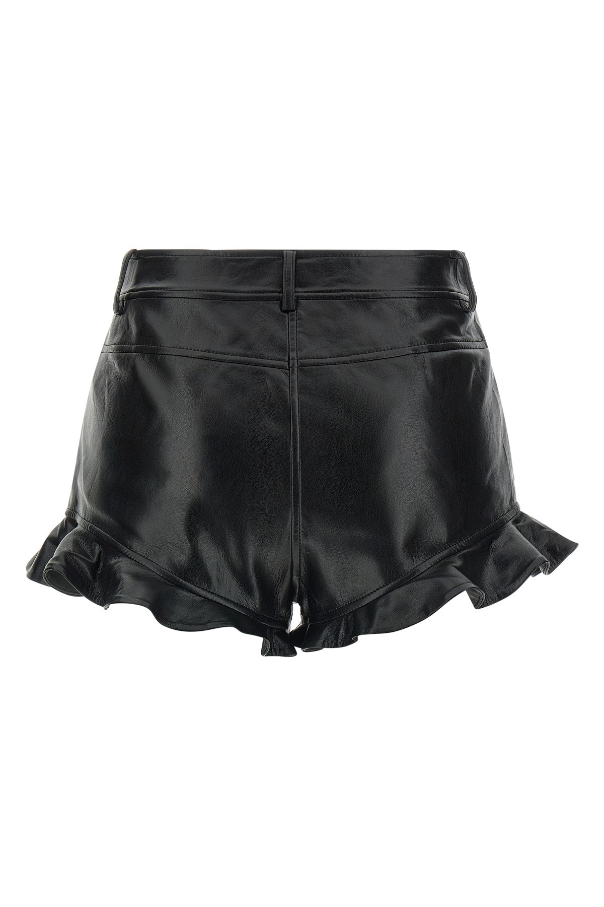 shorts in stretch leather-effect fabric