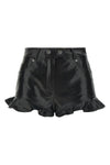 shorts in stretch leather-effect fabric