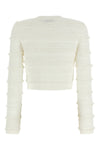 pointelle diamante knit cardigan