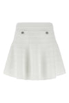 mini skirt in perforated and slightly elasticized pointelle knit knit