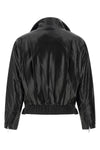 biker jacket in shiny leather-effect fabric