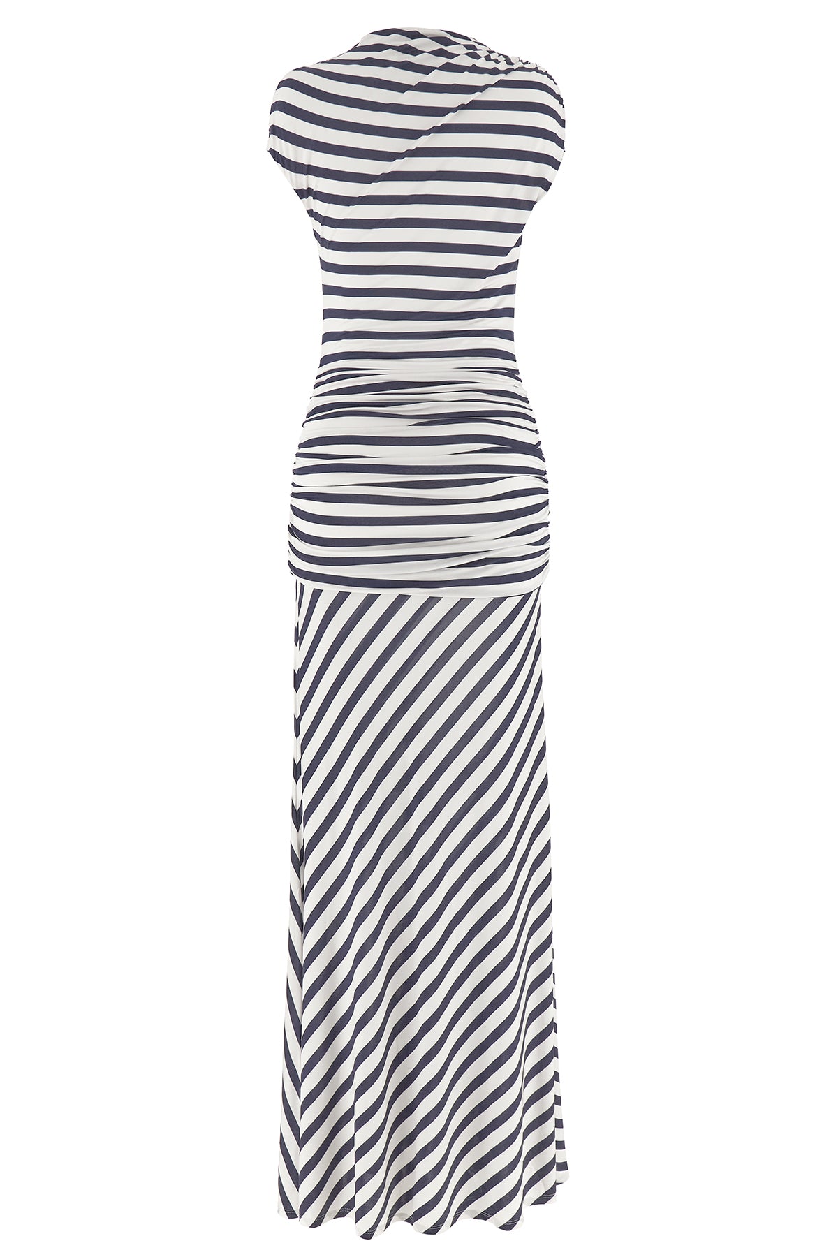Self Portrait Navy Stripe Jersey Maxi Striped Shiny Stretch Viscose Jersey Dress | Modecraze MODECRAZE Self Portrait Navy Stripe Jersey Maxi Striped Shiny Stretch Viscose Jersey Dress | Modecraze MODECRAZE