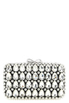 black satin crystal satin clutch