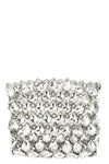 silver crystal chainmail mini clutch bag