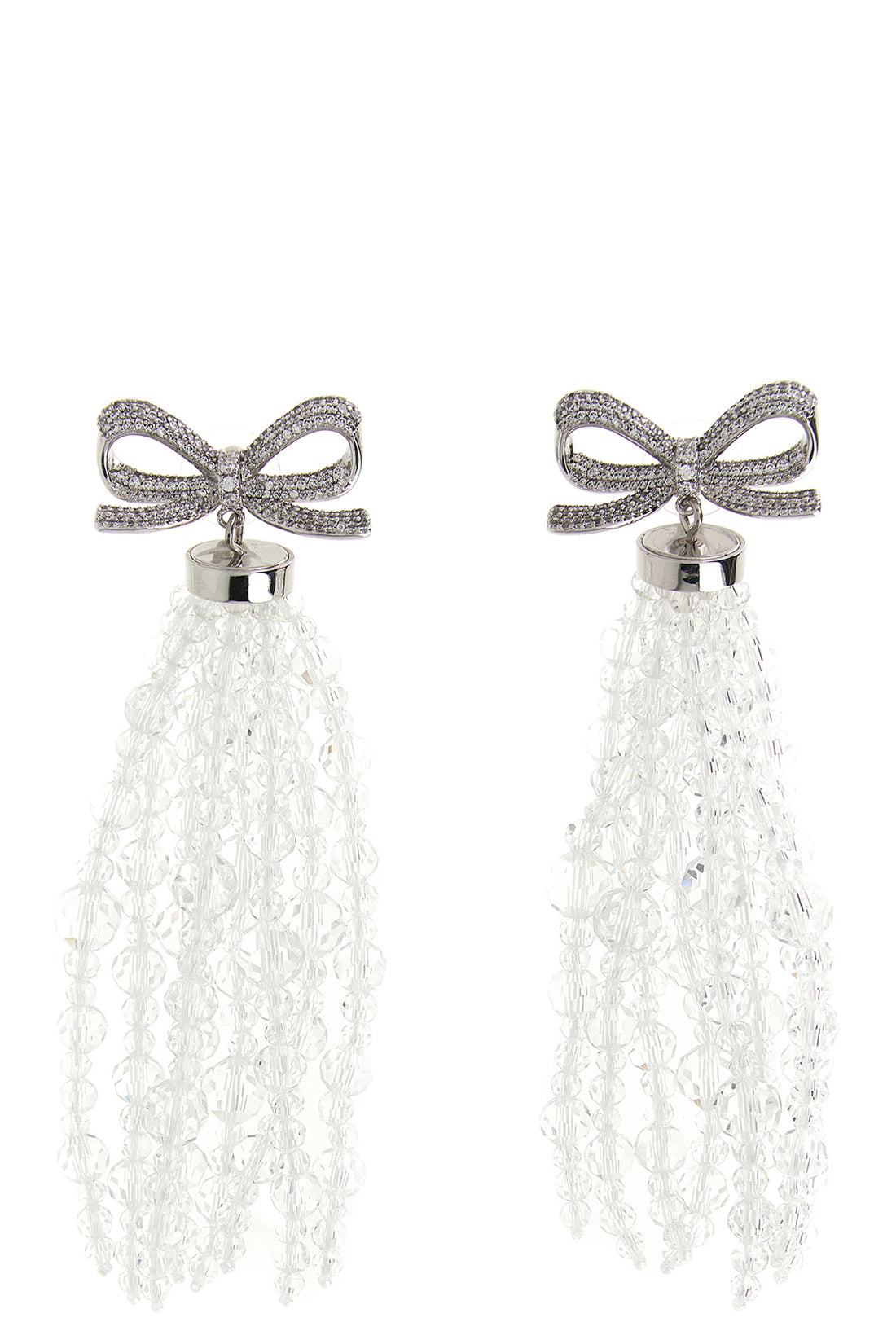 SELF PORTRAIT OS bow beaded waterfall metal earrings