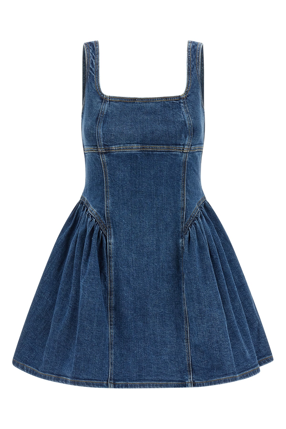 mini dress in slightly stretch cotton denim