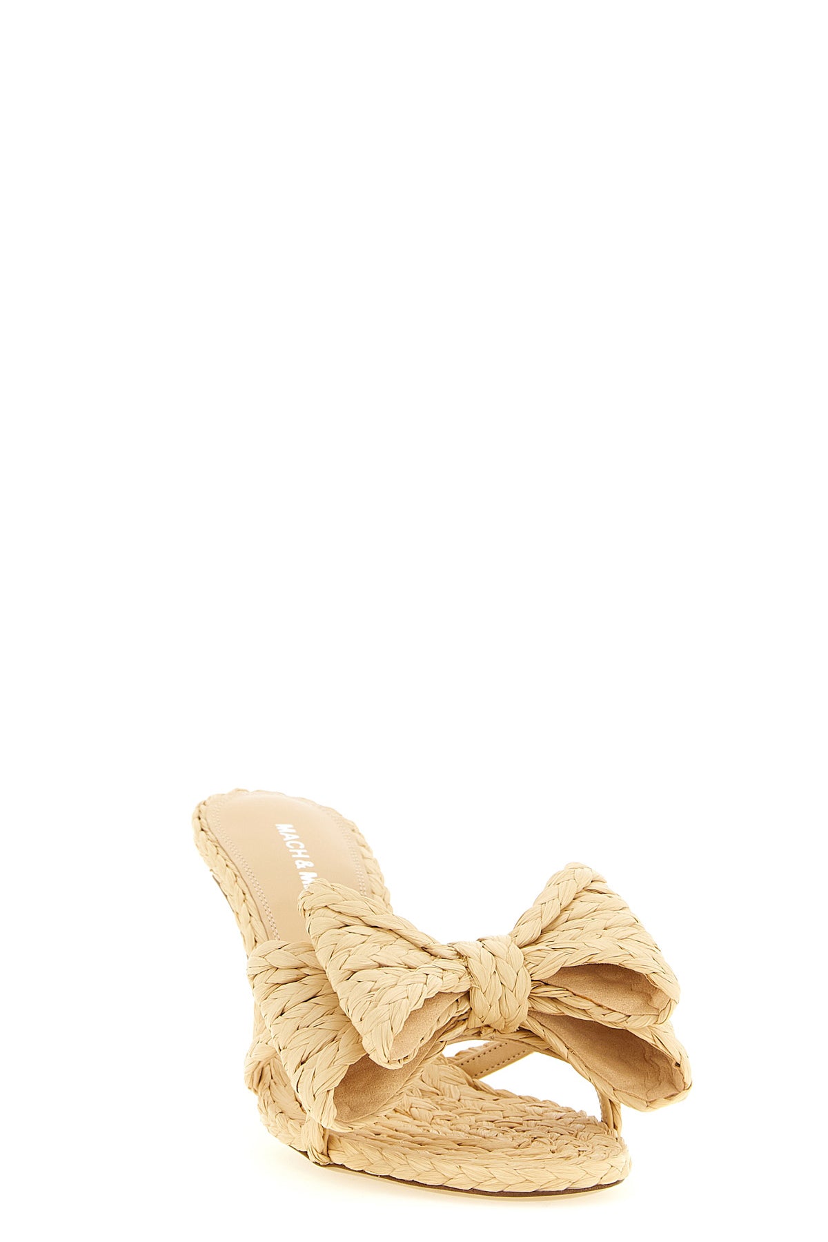 le cadeau mules in woven raffia