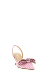 double bow slingbacks in vichy print fabric