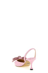 double bow slingbacks in vichy print fabric