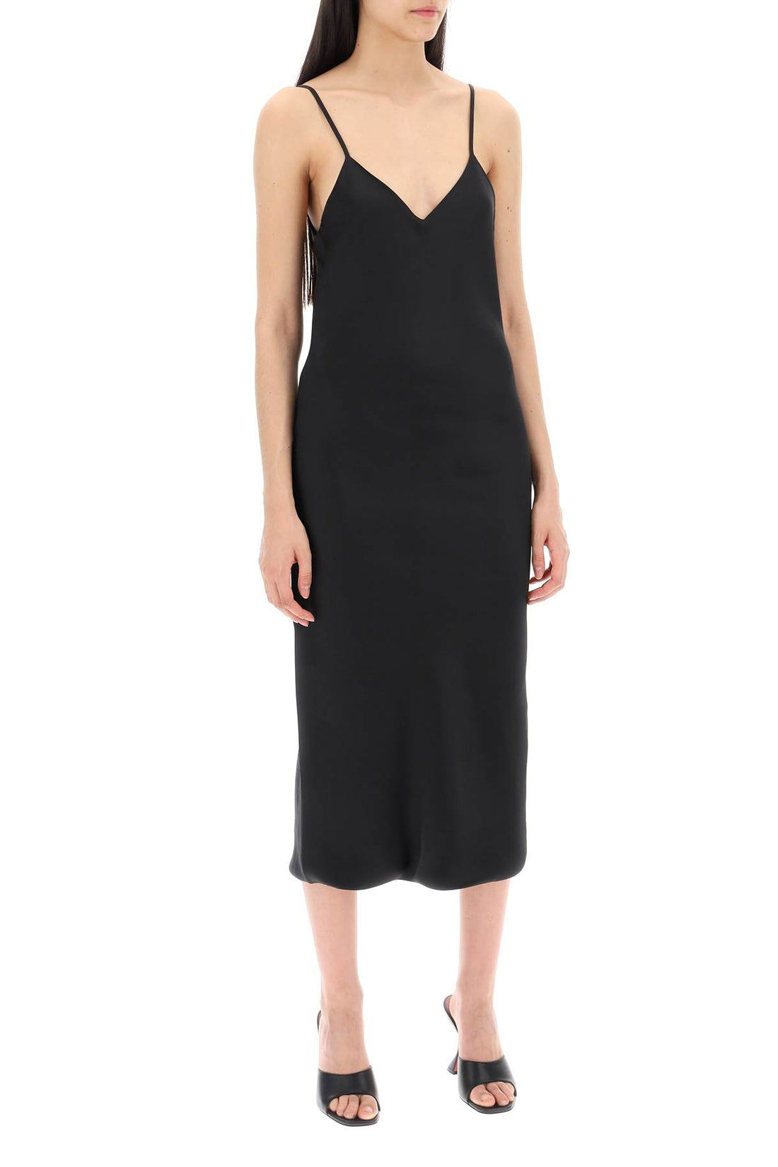 midi crêpe slip dress