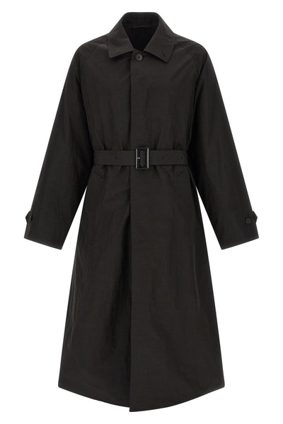 trench coat in technical fabric and rainproof cotton blend made by olmetex
