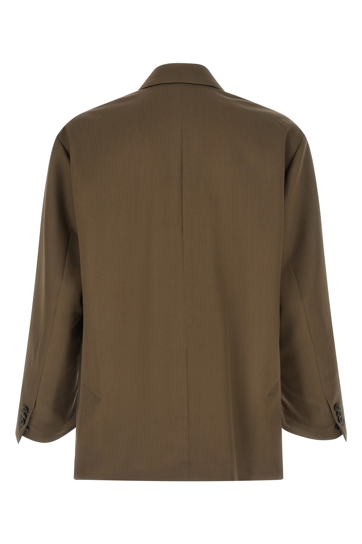 deconstructed double-breasted wool blazer