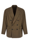 deconstructed double-breasted wool blazer