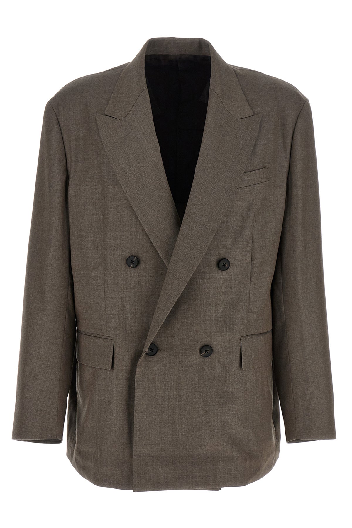 extra fine double-breasted blazer in unstructured wool