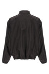 jacket in silk blend and shiny nylon wrinkled