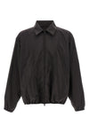 jacket in silk blend and shiny nylon wrinkled