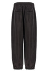 track wrinkled shiny silk and nylon blend trousers