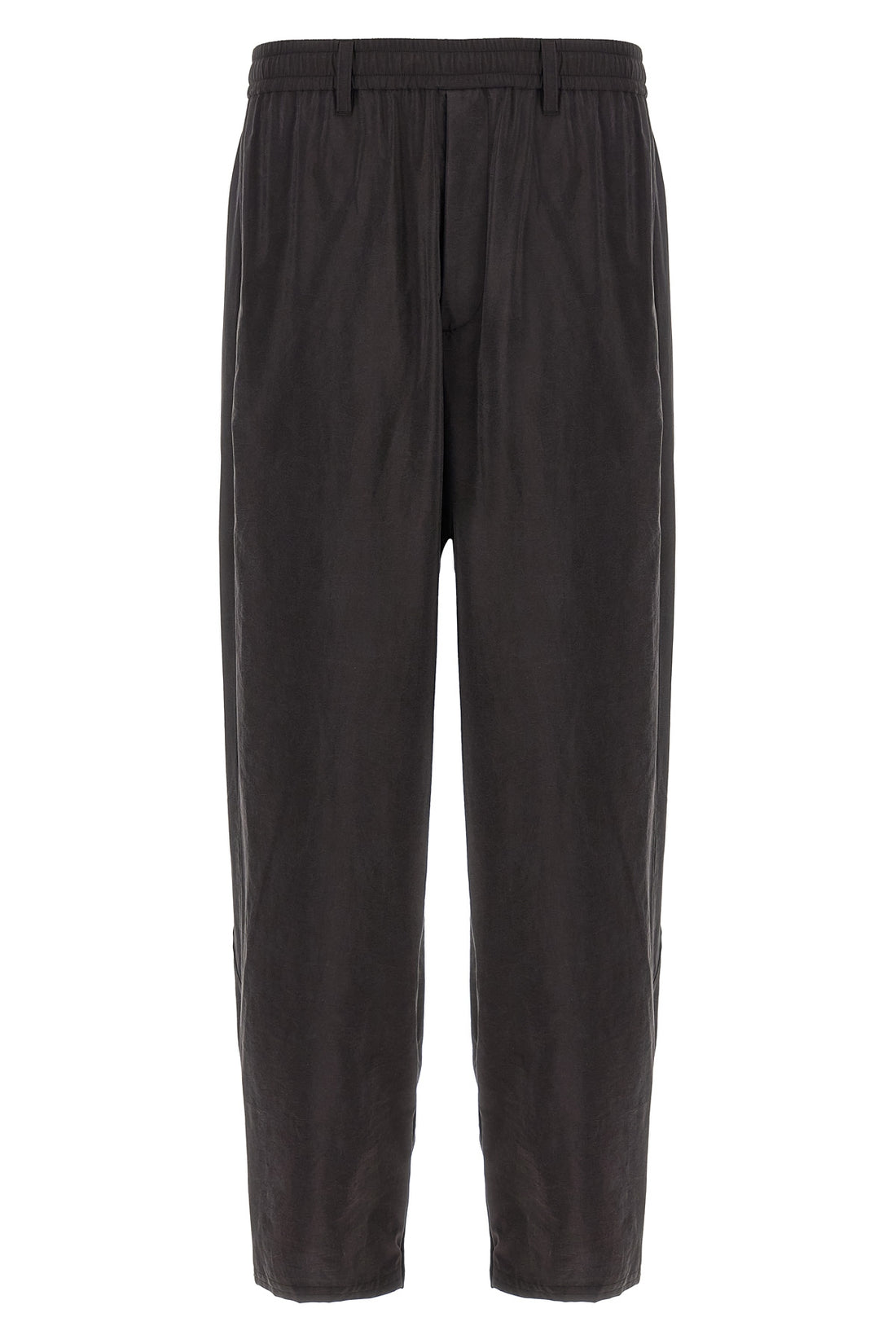 SSSTEIN M track wrinkled shiny silk and nylon blend trousers