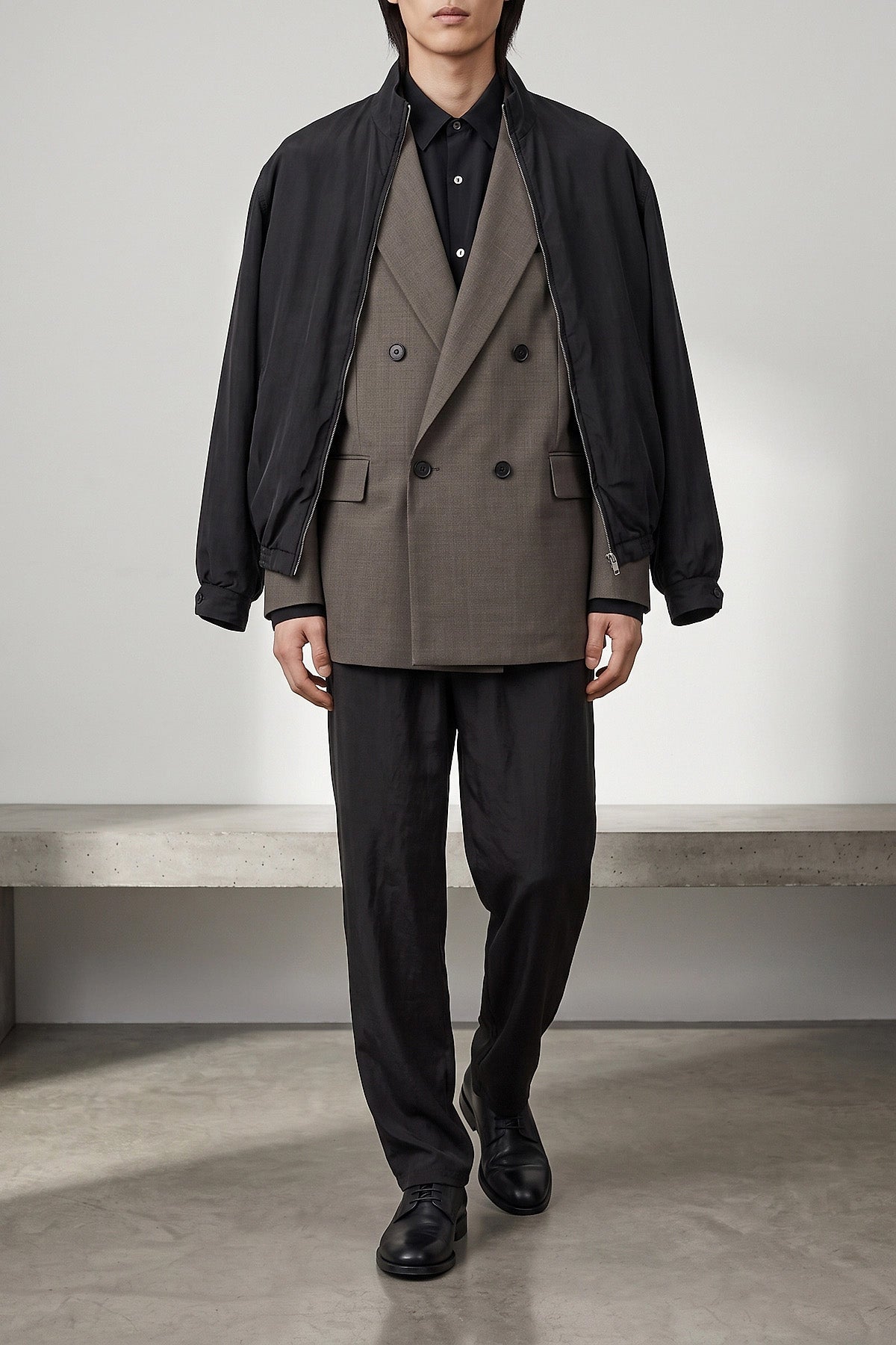 shiny cupro twill shirt