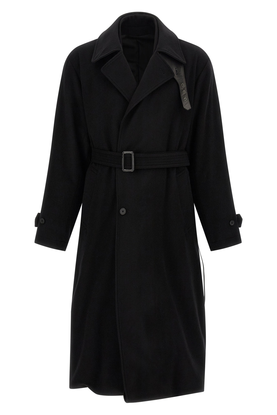 SSSTEIN L the long black ssstein layered combination coat