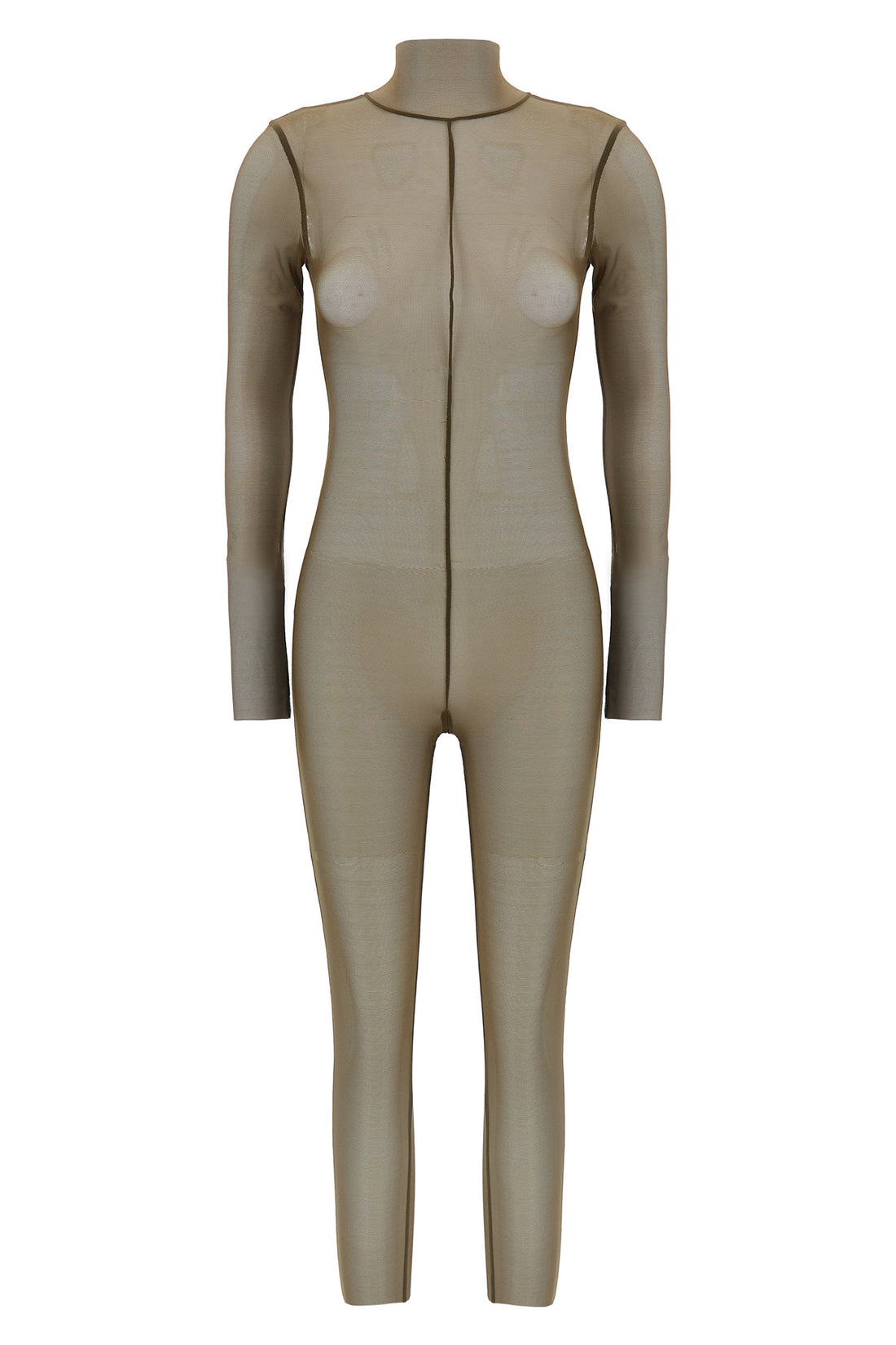 NORMA KAMALI S turtle jumpsuit in semi-transparent fabric