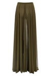 long skirt in pleated semi-transparent fabric