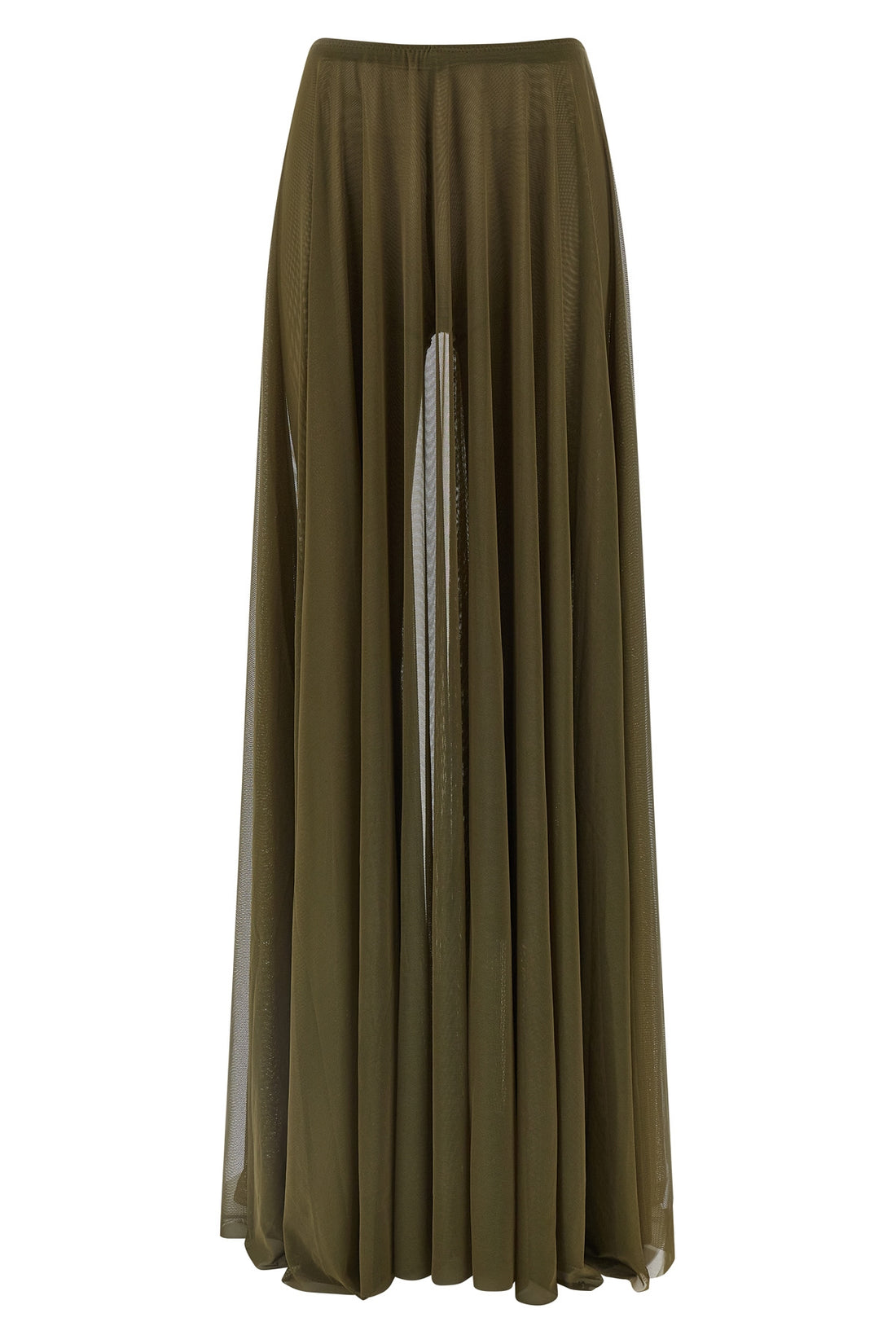 NORMA KAMALI M long skirt in pleated semi-transparent fabric