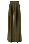 long skirt in pleated semi-transparent fabric