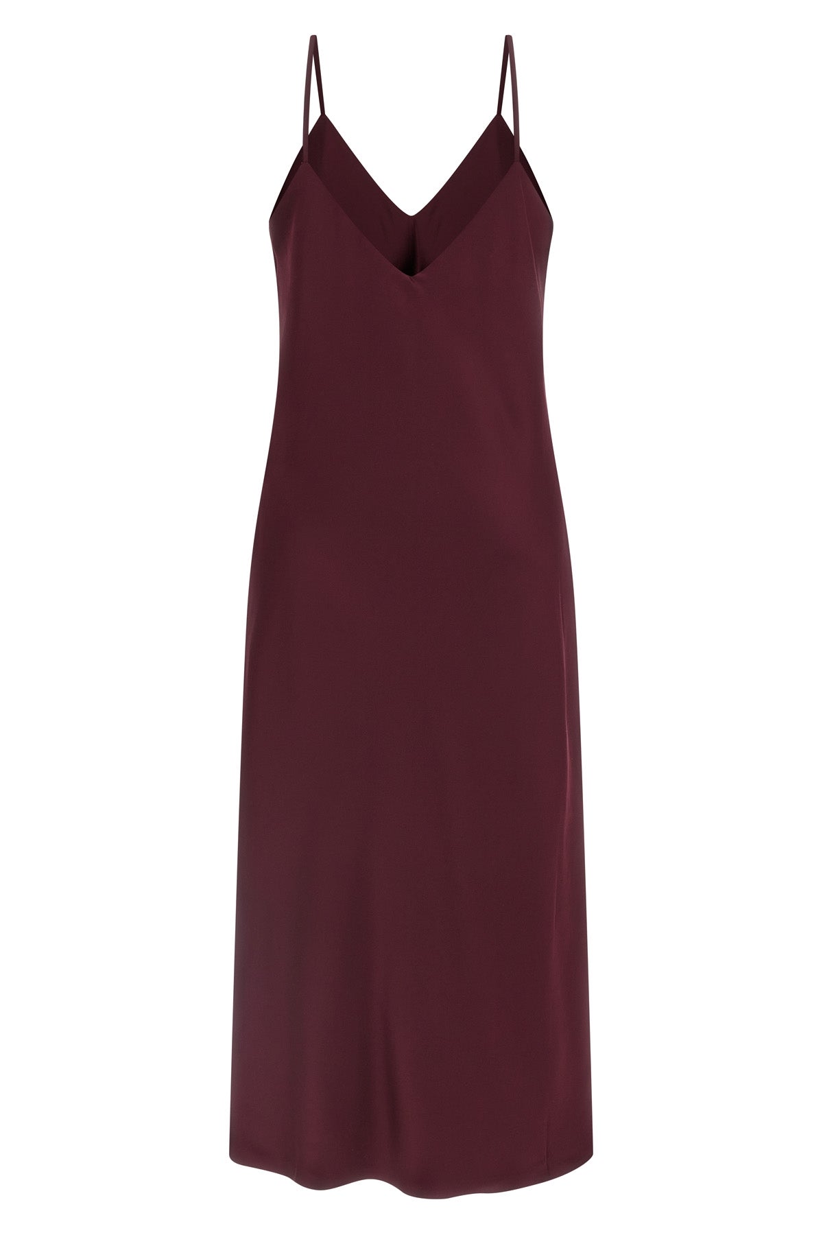 bias slip midi dress in fluid satin-effect fabric