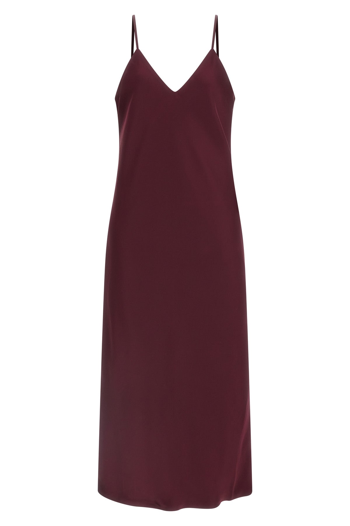 bias slip midi dress in fluid satin-effect fabric