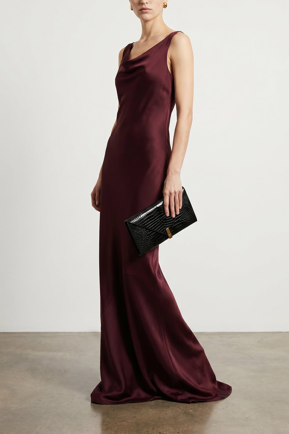 long maria dress in satin crepe