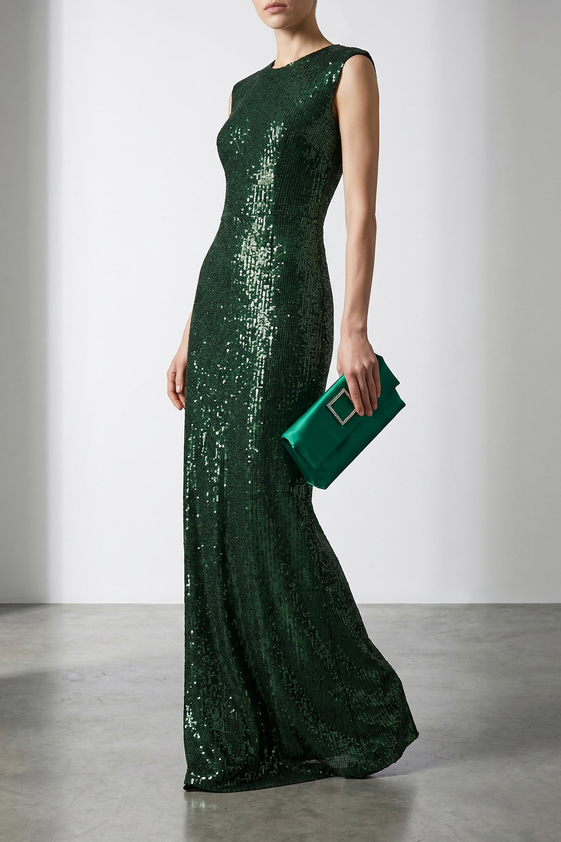 NORMA KAMALI M extra long grace sleeveless dress in fabric
