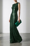 extra long grace sleeveless dress in fabric