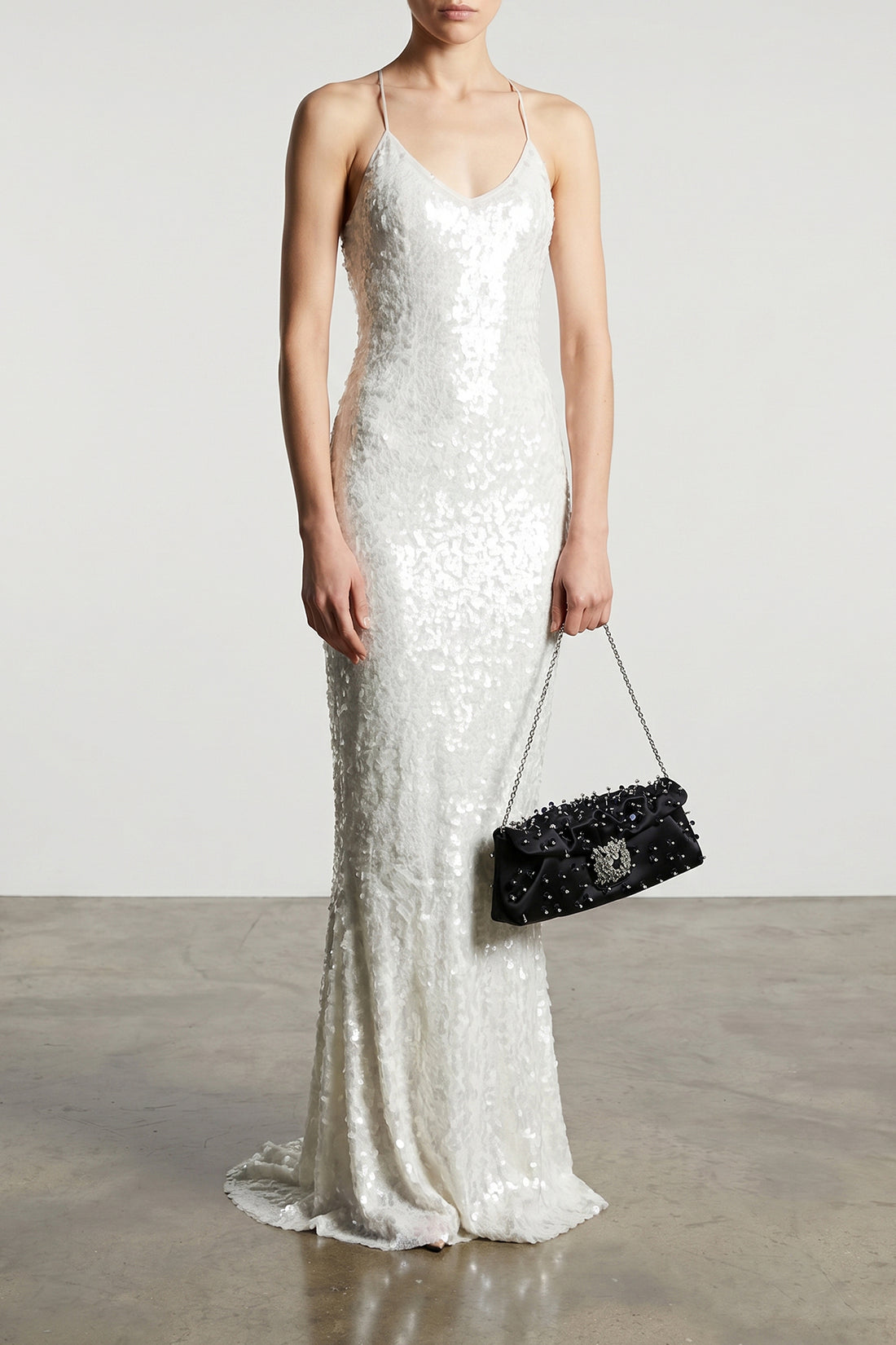 NORMA KAMALI M fara long dress in semi-transparent stretch fabric