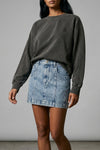sunny sweatshirt in délavé-effect fleece cotton