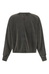 sunny sweatshirt in délavé-effect fleece cotton