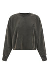 sunny sweatshirt in délavé-effect fleece cotton