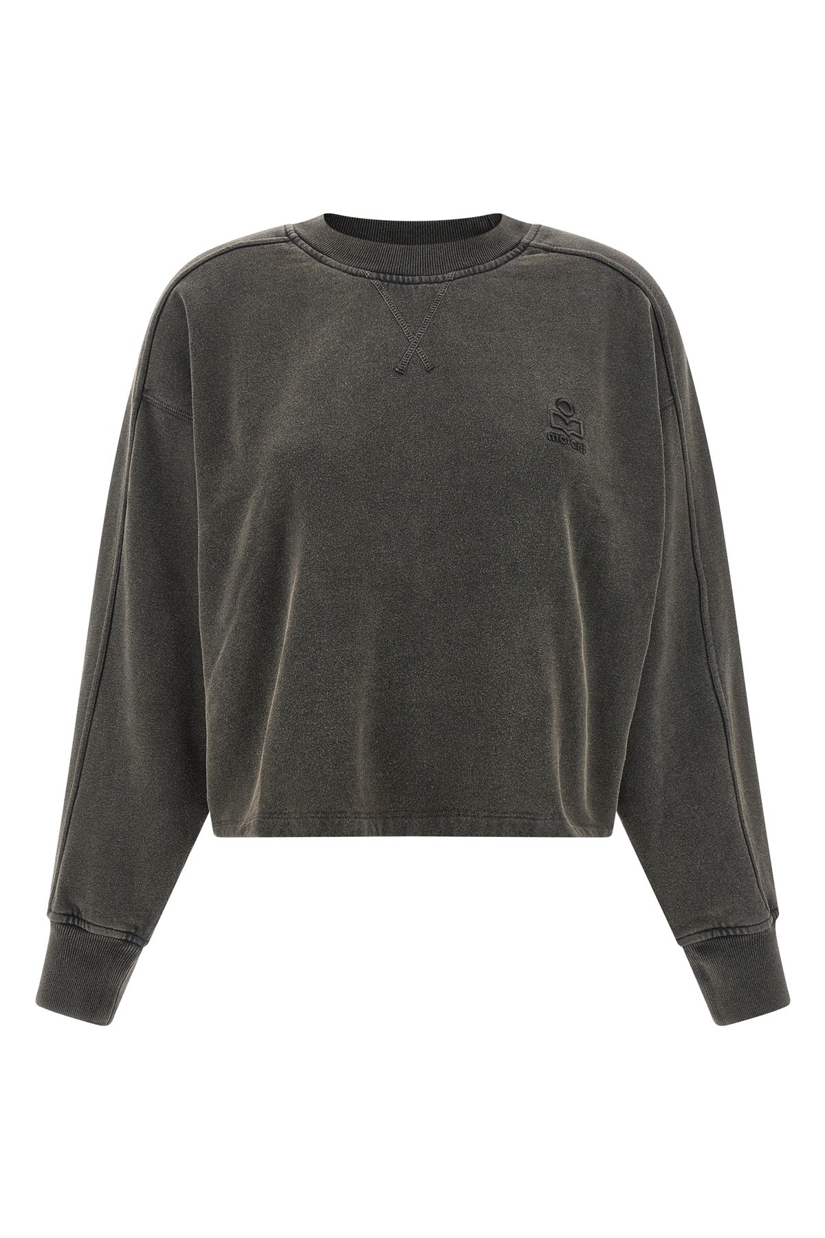 sunny sweatshirt in délavé-effect fleece cotton