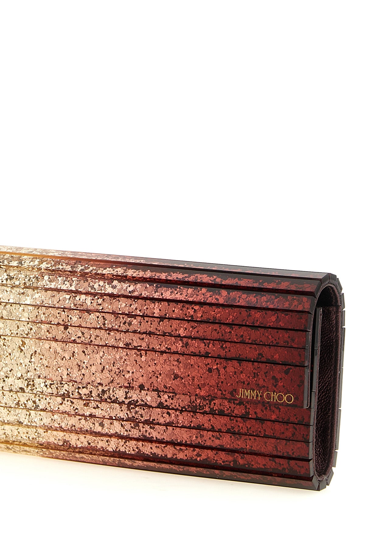 the jimmy choo sweetie clutch catches the eye through a rigid shell