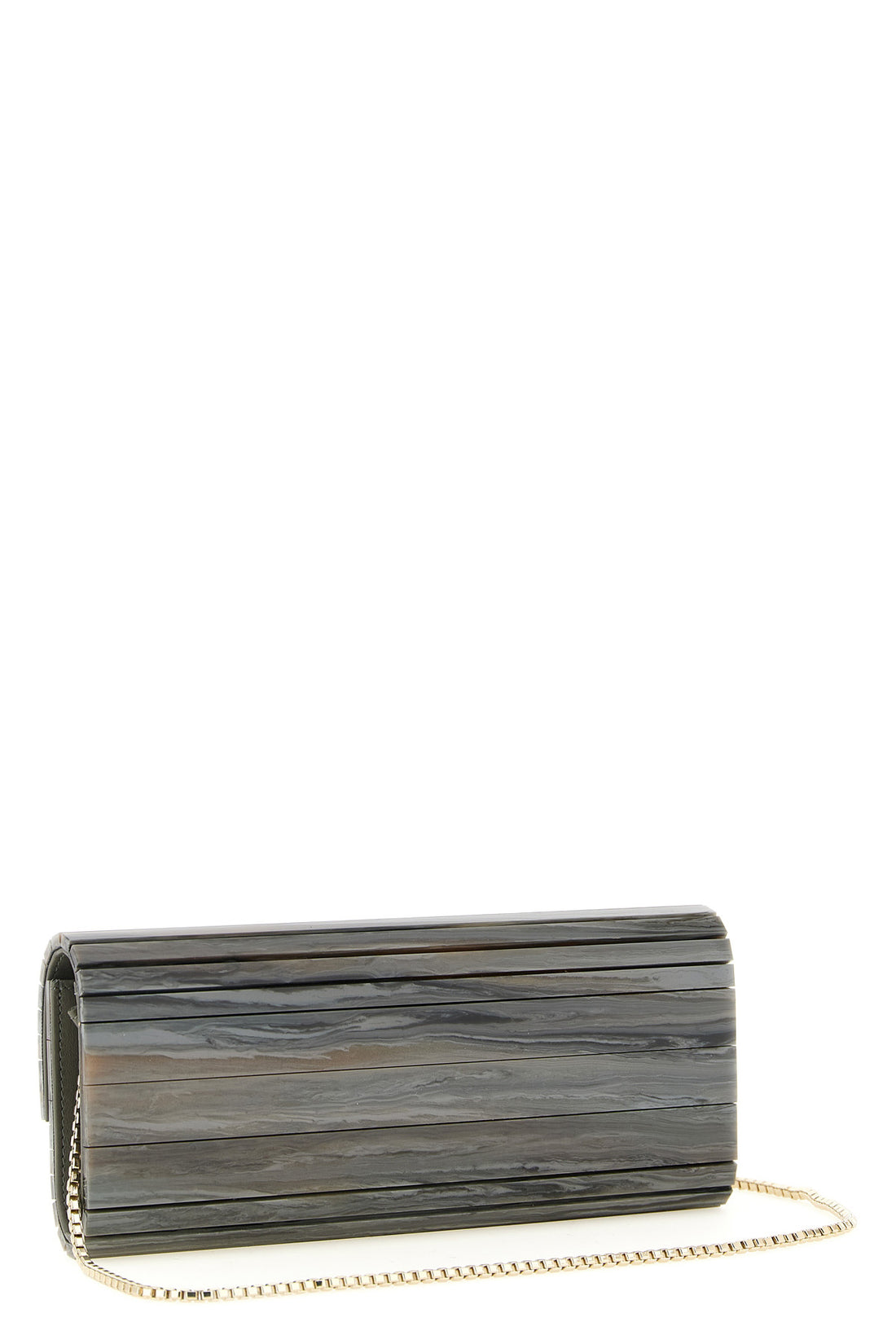 JIMMY CHOO OS the jimmy choo sweetie clutch has a rigid and elongated silhouette