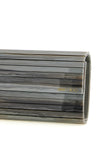 the jimmy choo sweetie clutch has a rigid and elongated silhouette