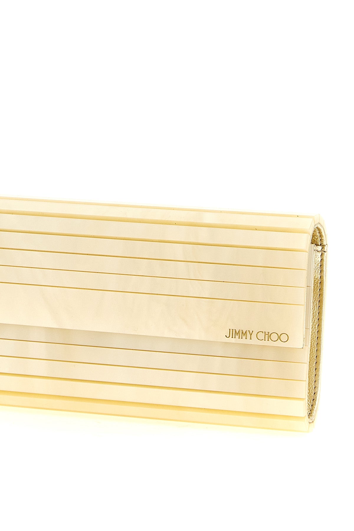 the jimmy choo sweetie clutch is distinguished by a rigid rectangular silhouette