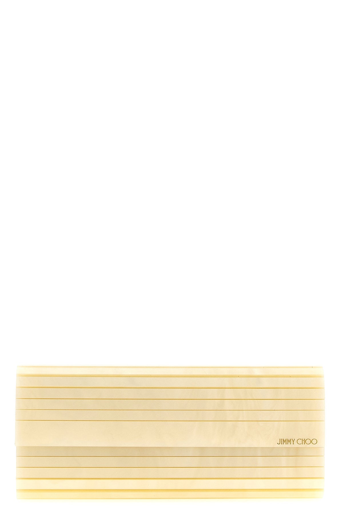 the jimmy choo sweetie clutch is distinguished by a rigid rectangular silhouette