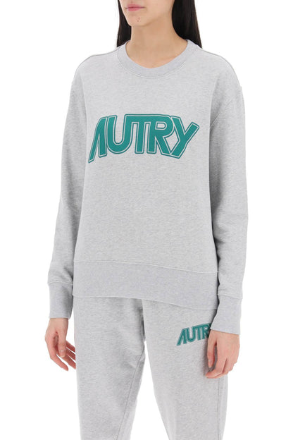 sweatshirt with maxi logo print