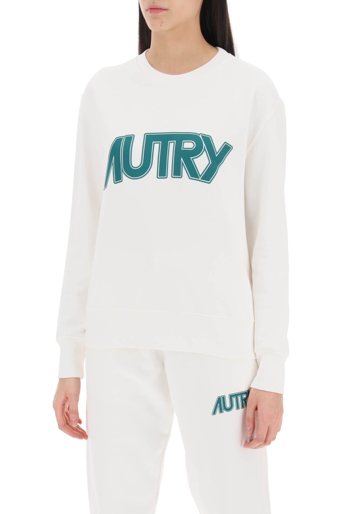 sweatshirt with maxi logo print