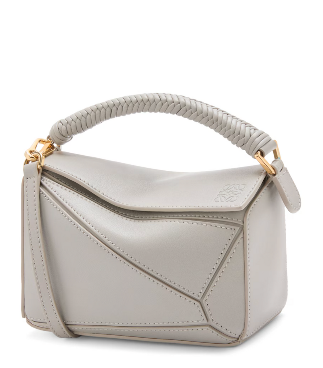 Puzzle Edge Mini Braided Handle Shoulder Bag