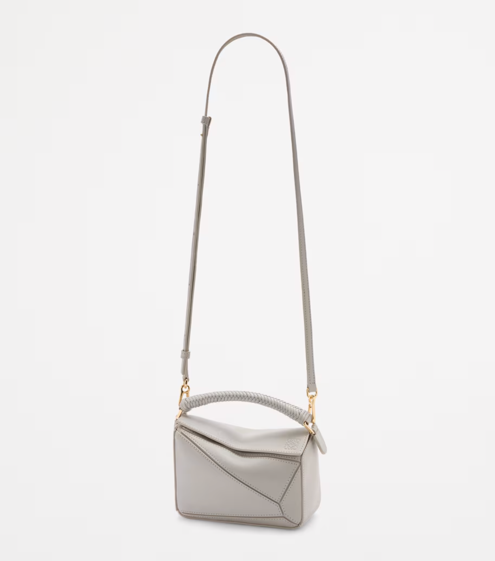 Puzzle Edge Mini Braided Handle Shoulder Bag